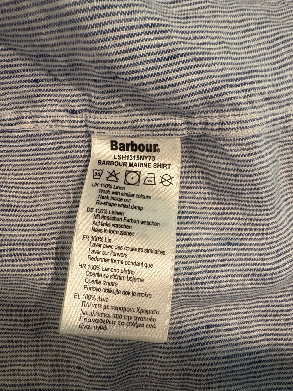 Barbour 12 Light Blue Linen Blend Women’s Button-Up Shirt - Picture 5 of 7